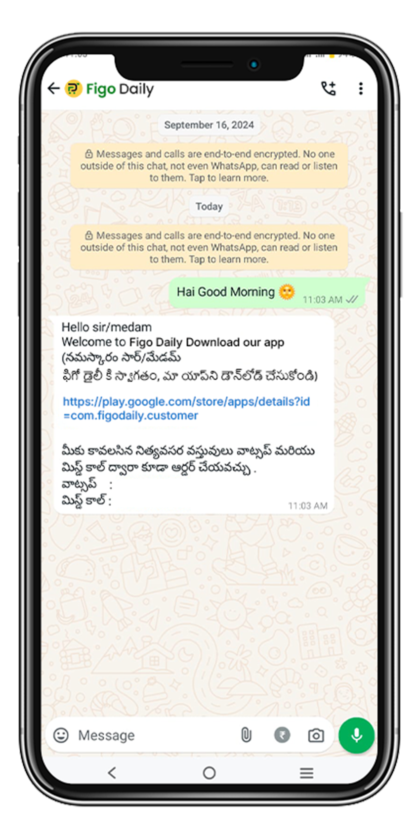Phone with delivery person
